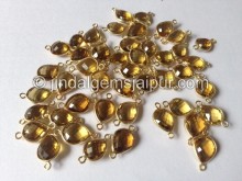 Gold Vermeil Honey Quartz Pear Connector